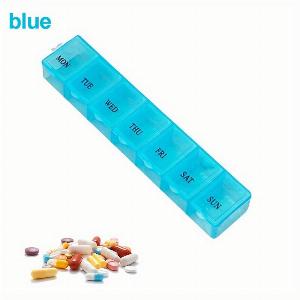 Boîte à pilules en plastique Portable exquise tricolore petite boîte de rangement de médicaments de 7 jours séparation des médicaments rose