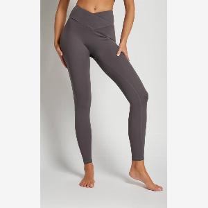 rise Womens Charcoal Grey Crossover Leggings in Dark Grey  Size 10