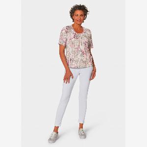 Bequemes Druckshirt im Mustermix  rosé  taupe  Gr 38 von Goldner Fashion