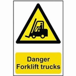 Spectrum Safety Sign Danger Forklift Trucks PVC 200x300mm 954