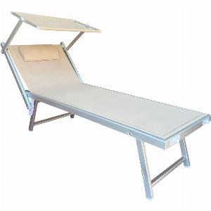 Lettino Pieghevole Con Tettuccio e Cuscino 189x58 cm  Tortora ora 8990