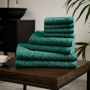 Get 59 Off Catherine Lansfield Forest Green Quick Dry Towel Set of Eight