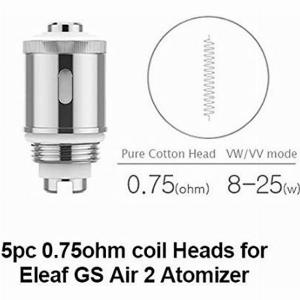 Économisez 17 sur le pack de 5 résistances Eleaf GS AIR 075 OHM
