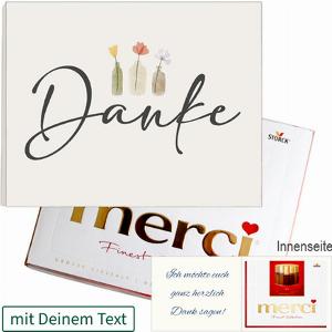 Persönliche Grußkarte mit Merci Danke 250 g