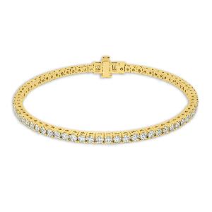 Essential Four Prong Lab Grown Diamond Tennis Bracelet  10K Yellow Gold 2 cttw