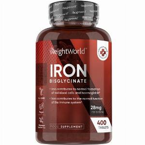 Iron Tablets 28mg  400 Vegan Tablets 1 Year Supply  Keto Friendly High Strength Active Iron Supplement Made in UK