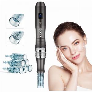 VEVOR Professional Microneedling Pen Electric Derma Pen with 3 PCS  16 Pin  3 PCS  36 Pin Disposable Cartridge 6 Variable Speed Skin Care Beauty Device with LCD Display and 025mm Adjustable Needle Length