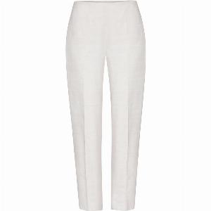 Narrow Trousers in Ivory Plain Raw Silk Tussar  Phoebe