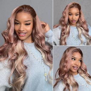 52 Off Megalook 13x6 Ombre Strawberry Blonde Glueless Body Wave Wig