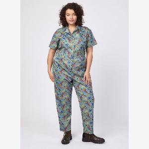 Joanie Clothing Anneka Illustrated Dinosaur Print Boilersuit US 16