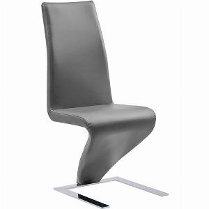 Enjoy 58 Discount on Grey Demi Z Faux Leather Dining Chair with Chrome Legs