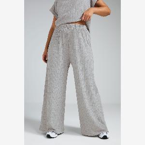 Collection Limitée  Pantalon Large Gris Clair pour Femmes 80 à 9