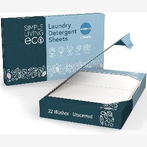 Simple Living Eco Laundry Detergent Sheets  Plastic Free  Made in the UK  1 Year Supply