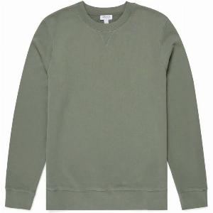 Sunspel Loopback Sweatshirt Light Khaki