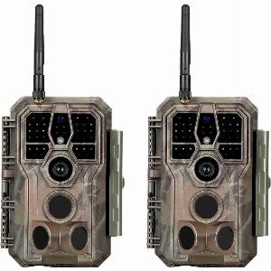 2tlg Wildkamera Wlan Fotofalle Jagdkamera Wildtierkamera 32MP 1296P 01s Schnelle Trigger Geschwindigkeit Nachtsicht Bewegungsmelder 110PIR IP66 Wasserdichter  A280W Braun