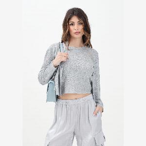 ARMANI EXCHANGE Cardigan corto argento da donna