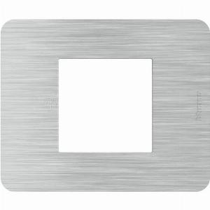 Placca 2 moduli MatixGO BTICINO grigio alluminio ora a 328