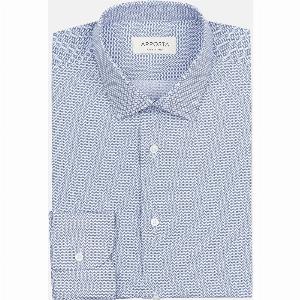 Light Blue Cotton Poplin Shirt with Updated Short Point Collar and Polka Dots