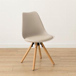 Ensemble 4 chaises polypropylène beige Ivy