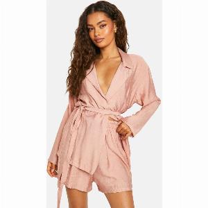 Womens Linen Look Relaxed Fit Shorts  Dusty Rose  14
