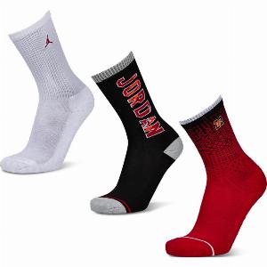 Jordan Kids Jumpman Crew 3 Pack Unisexe  Chaussettes Blanc  Taille 39  42  Coton