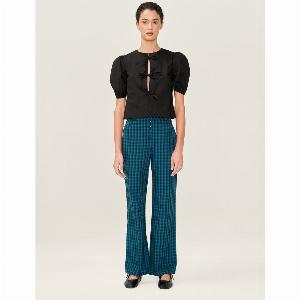 Get 20 Off Elodie Trousers in Blue Check Pattern