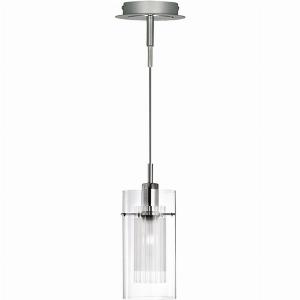 Duo Clear Glass Ceiling Pendant Light In Chrome