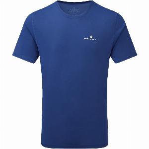 Ronhill Core Short Sleeve Tee Mens  Dark CobaltBright White  Blue  XL