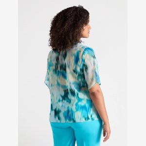 Fiorella Rubino  Blusa stampata con volant Donna Verde acqua Taglia 39 48 IT