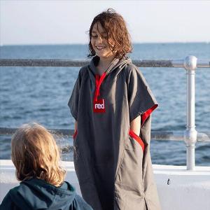 Red Equipment Kids Quick Dry Microfibre Changing Robe  Grey