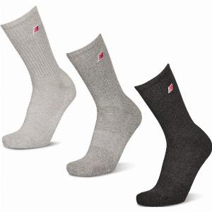 New Balance Crew 3 Pack Unisex Socks  Grey  Size 8510  Cotton  Foot Locker