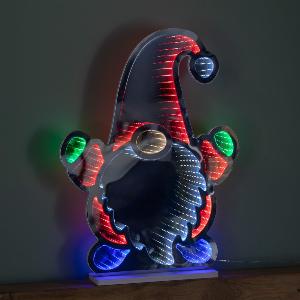 60cm Light up Christmas Gnome Infinity Light Decoration with MultiColoured LEDs