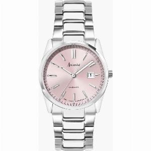 Accurist Accurist Everyday Ladies Watch Silver Case Stainless Steel Bracelet with Peony Pink Dial 30mm