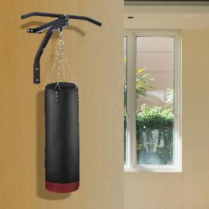 HOMCOM Support sac de boxe fixation sac de frappe barre de traction intégrée charge max 130 Kg acier noir