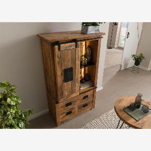 Meuble de Rangement en bois de Manguier  Bois de récupération 90x45x150 naturel laqué RAILWAY LUX 115