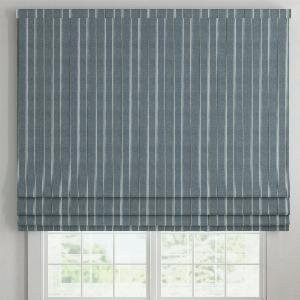 ANTE DECOR Latham Printed Cotton Stripe Made To Measure Roman Blind Blue On Blue