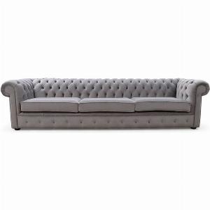 Chesterfield Thomas 5 Seater Settee Amalfi Mocha Velvet Fabric Sofa Offer