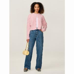 Get 6 Discount on Light Pink Cable Cardigan This August