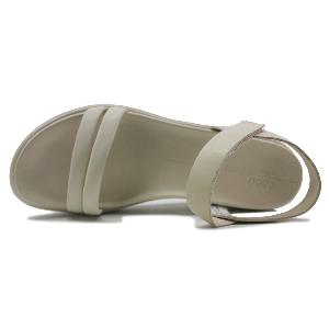 Ecco Flowt Wedge LX Leather Womens Sandals  Limestone  Size UK 45 Now 2446 Save 45