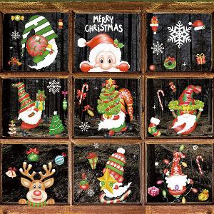6PCS Christmas Window Stickers Christmas Decorations For Home Christmas Wall Sticker Kids Room Wall Decals Navidad New Year 1PCS01