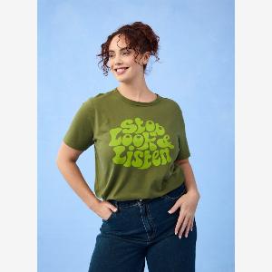 Enjoy 40 Off Joanies Splink Stop Look  Listen Tee in Green  Size M