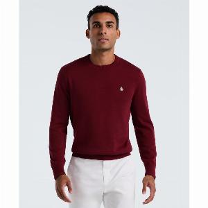 Cotton Crew Neck Sweater In Cabernet