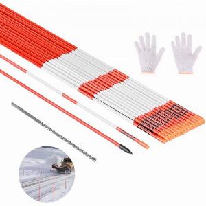 VEVOR Driveway Markers 20Pcs 147cm Long 787mm Dia HiVisibility Driveway Reflectors with 12 in Steel Drill Bits Reflective Snow Sticks Fiberglass Pole for Parking Lots Walkways Snow Plowing