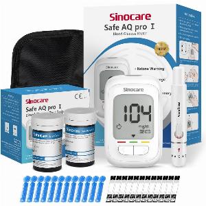 Sinocare Safe AQ proⅠBlood Glucose Meter Glucometer Kit Diabetes Tester Medical Blood Sugar Meter or Only Test Strips Lancets  1pc meter50pcsstripslancets  mmolL