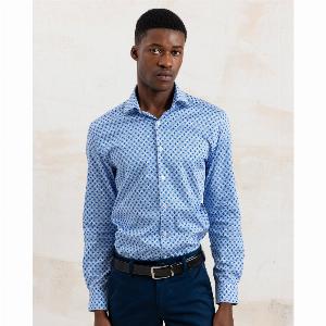 Blue Wavy Geometric Shirt XXXL now 4140 previously 69 40 discount