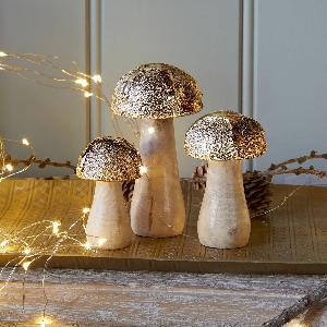 Lot de 3 champignons décoratifs Myrska
