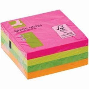 Enjoy 92 Discount on QConnect Neon Rainbow Cube Sticky Notes 76x76mm