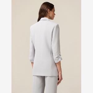 Oltre  Blazer aperto in tessuto fluido Donna Grigio Taglia 50