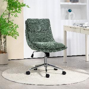 HOMCOM Fauteuil chaise de bureau en tissu hauteur réglable pivotant avec 5 roulettes vert