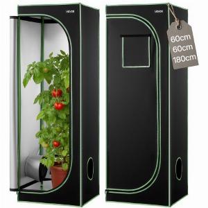 VEVOR Indoor Grow Tent 60 x 60 x 180 cm 600D High Reflective Mylar Indoor Plant Tent with Observation Window Floor Tray  Zipper Heavy Duty Growing Tents for Fruit Flower Veggie
